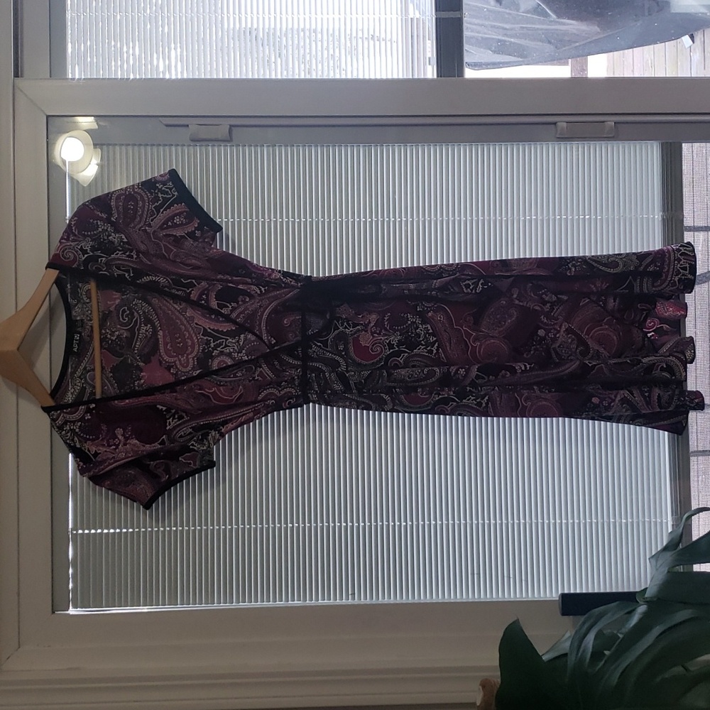 APT 9 Paisley Ruffle Wrap Dress size S